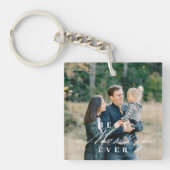 Mum Ever 最高の Script Mother's Day Photo Keepsake キーホルダー (正面)