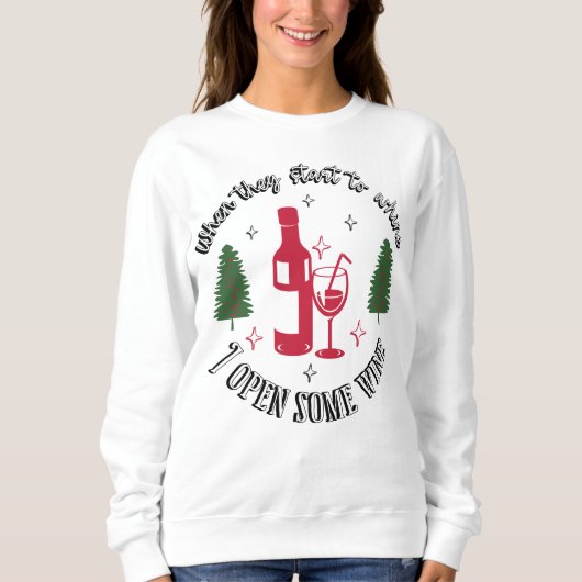 Mum Holiday Wine Humor Sweater スウェットシャツ (正面)