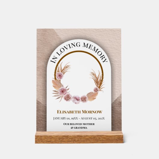 Mum Memorial Gift – 愛する記憶の母 アクリルサイン (正面)