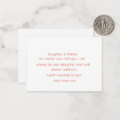 Mum Mothers Day Card from Daughter - Mother's Day ノートカード (正面/裏面インサイチュ)