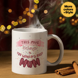Mum Mug最高の – ハートフェルトのお母さんの日&誕生日 コーヒーマグカップ