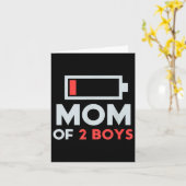 Mum Of 2男の子のプレゼントSon Mothers Day誕生日 カード (黄色い花)
