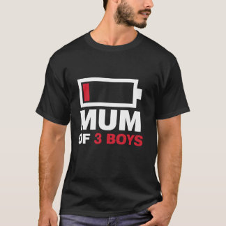 Mum of 3男の子のプレゼントSon Mothers Day誕生日W Tシャツ