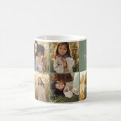 Mum Photoコラーゲ緑のモダン母親の日 コーヒーマグカップ (中央)