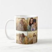 Mum Photoコラーゲ緑のモダン母親の日 コーヒーマグカップ (左)