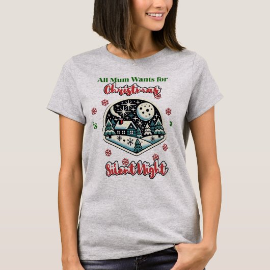 Mum Silent Night Christmas T-Shirt Tシャツ (正面)