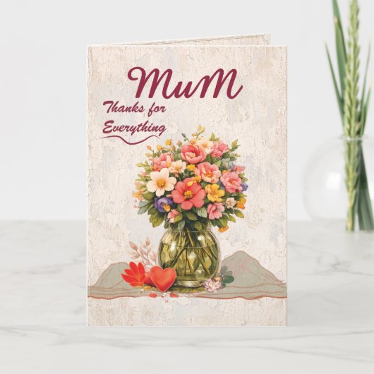 Mum Thanks for Everything Card カード (正面)