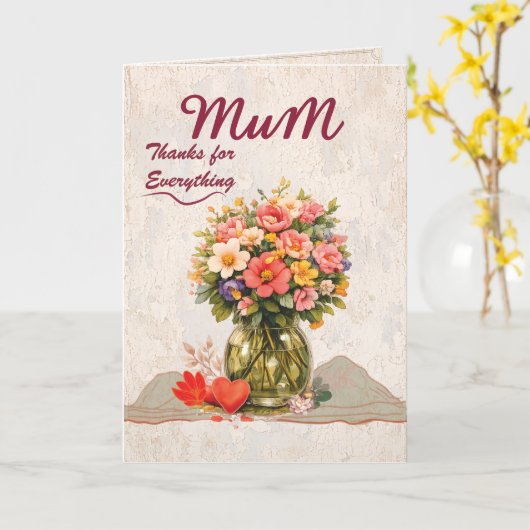 Mum Thanks for Everything Card カード (黄色い花)