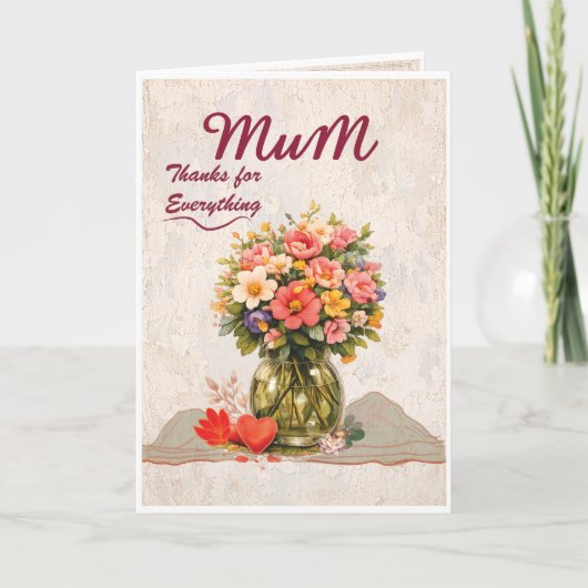 Mum Thanks for Everything Card カード (正面)