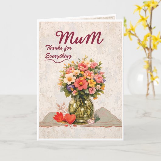 Mum Thanks for Everything Card カード (黄色い花)