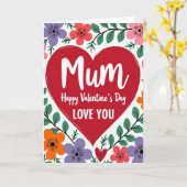 Mum Valentines Day Love You Card カード (黄色い花)
