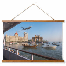 Mumbai Harbor Hanging Wall Scroll  36"x26" 