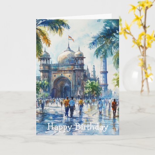 Mumbai in India カード (黄色い花)