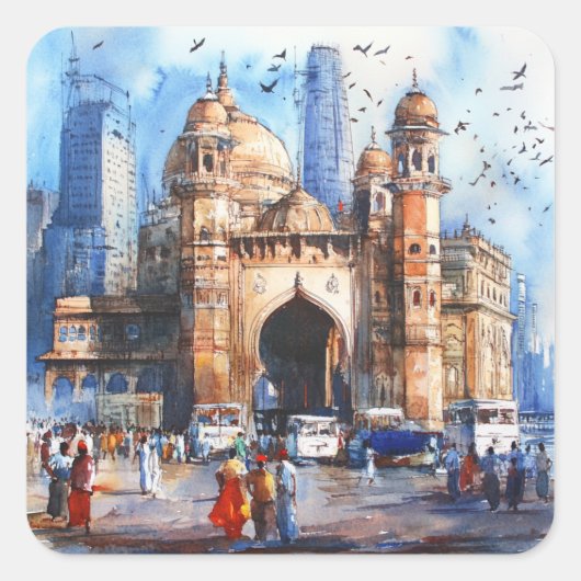Mumbai in India スクエアシール (正面)