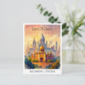 Mumbai Indiaカスタマイズの水の色を保存する ポストカード (スタンド正面)