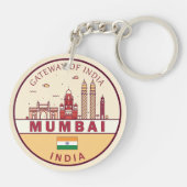 Mumbai India City Skyline Emblem キーホルダー (裏面)