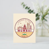 Mumbai India City Skyline Emblem ポストカード (スタンド正面)