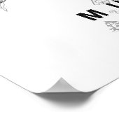 Mumbai Minimalist Map (Black & White) ポスター (角)