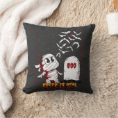 Mummy at Grave Boo Halloween クッション (ブランケット)
