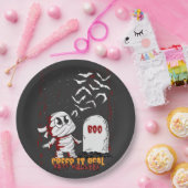 Mummy at Grave Boo Halloween ペーパープレート (パーティー)