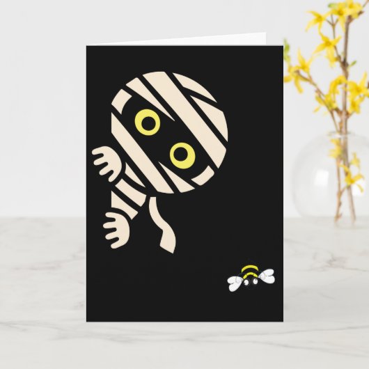 Mummy Bee Halloween Card カード (黄色い花)
