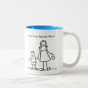 Mummy & Me – 母と小さな男の子のカスタムマグカップ ツートーンマグカップ