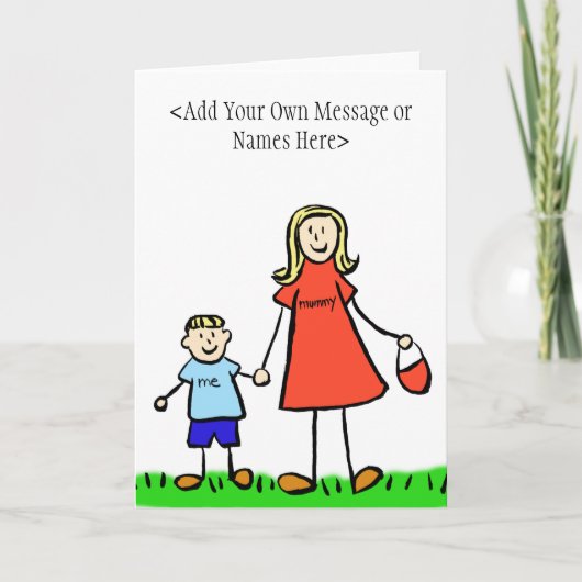 Mummy & Me Blond - カスタマイズ Greeting Cards カード (正面)