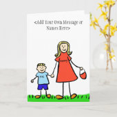 Mummy & Me Blond - カスタマイズ Greeting Cards カード (黄色い花)