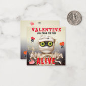 Mummy Monster Kids Classroomバレンタインカード ノートカード (正面/裏面インサイチュ)