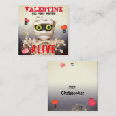 Mummy Monster Kids Classroomバレンタインカード ノートカード (正面/裏面)