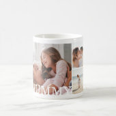 Mummy Multiple Photo Collage & カスタムMonogram コーヒーマグカップ (中央)