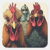 "Mummy Party Selfie" Chessy Chicken Selfies スクエアシール (正面)