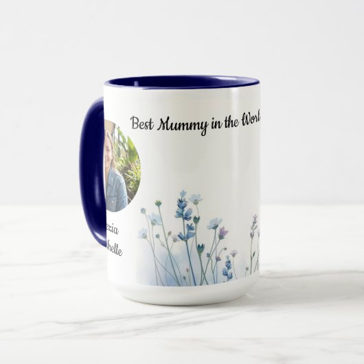 Mummy’s Little Wildflowers Personalized Name マグカップ (正面左)
