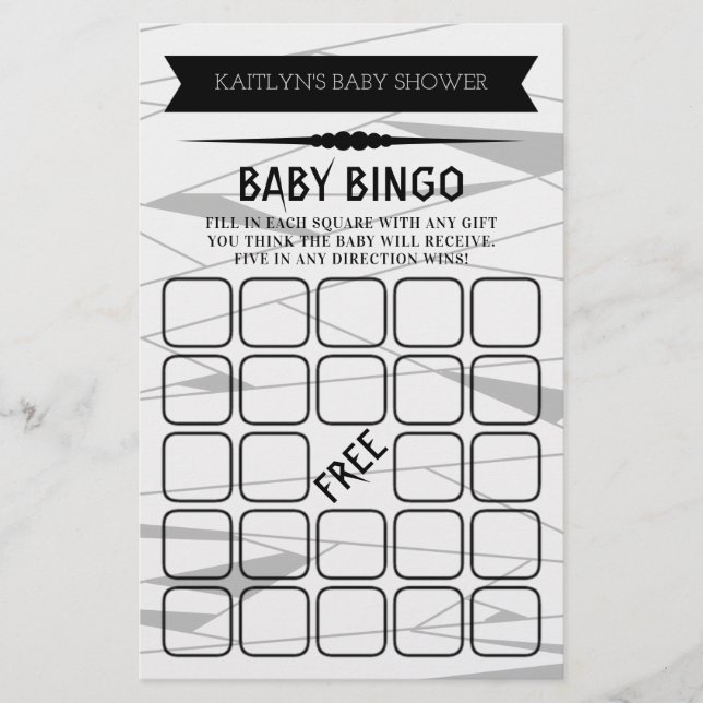Mummy To Be | ハロウィンベビーシャワービンゴゲーム (正面)