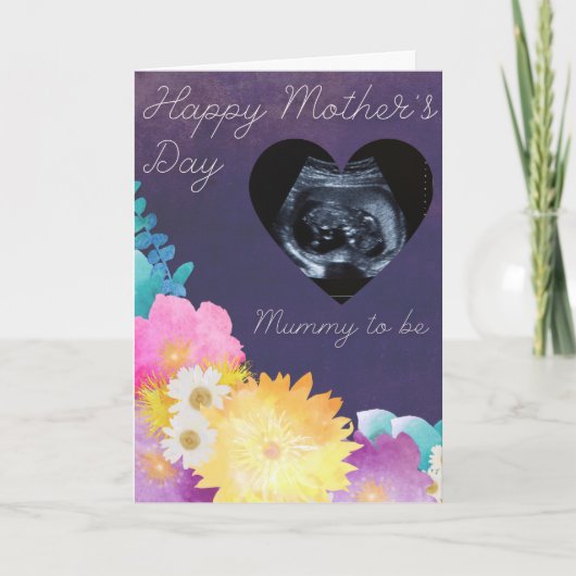 Mummy To Be Mother's Day Photo Card サンキューカード (正面)