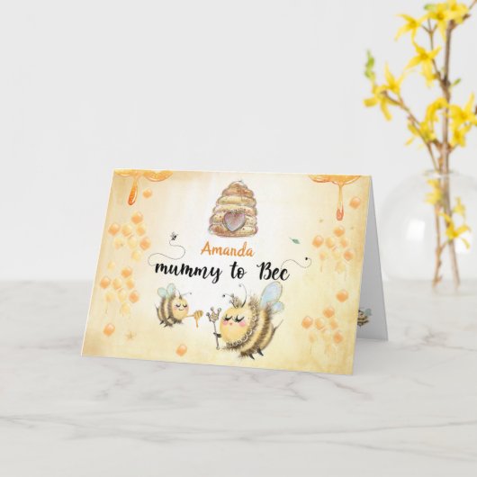 Mummy to Bee -新生児 カード (黄色い花)