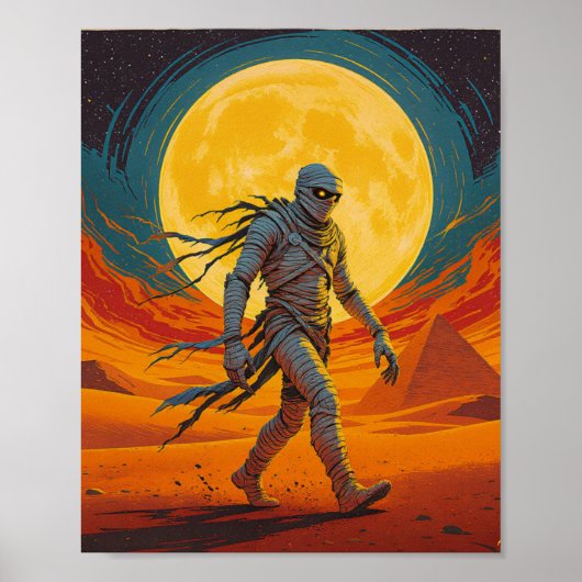 Mummy Wall Art – Egyptian Horror Poster ポスター (正面)