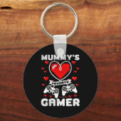 Mummy's Favorite Gamer Funny Boys Kids Valentine's キーホルダー (正面)