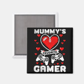 Mummy's Favorite Gamer Funny Boys Kids Valentine's マグネット (正面/裏面)