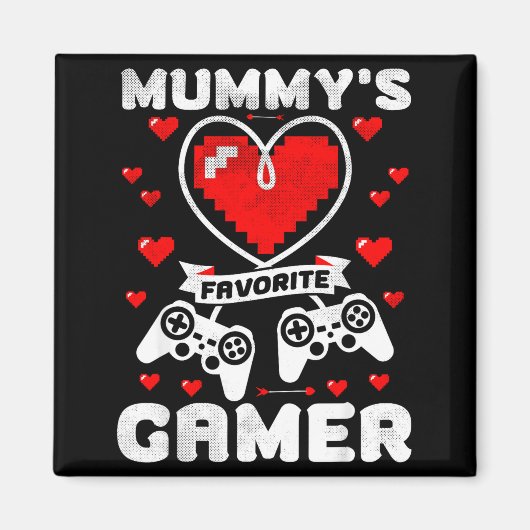 Mummy's Favorite Gamer Funny Boys Kids Valentine's マグネット (正面)