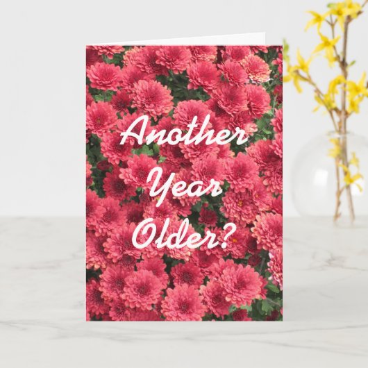 Mums Another Year古い誕生日カード カード (黄色い花)