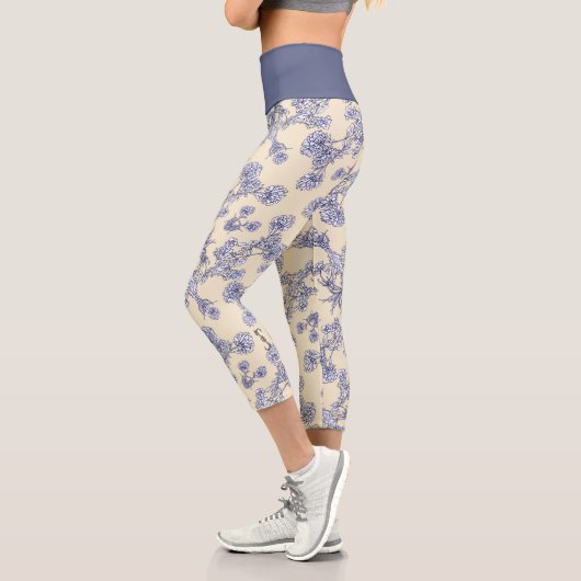 Mums Flower Overlay Lace 2  Capri Leggings カプリレギンス (左)