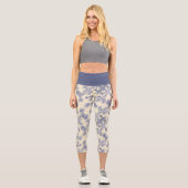 Mums Flower Overlay Lace 2  Capri Leggings カプリレギンス (正面)