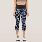 Mums Flower Overlay Lace 3  Capri Leggings カプリレギンス (正面)