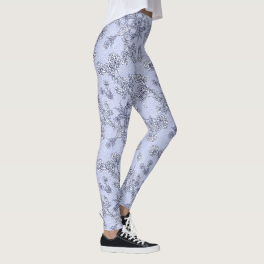 Mums Flower Overlay Lace Art Leggings レギンス (右)