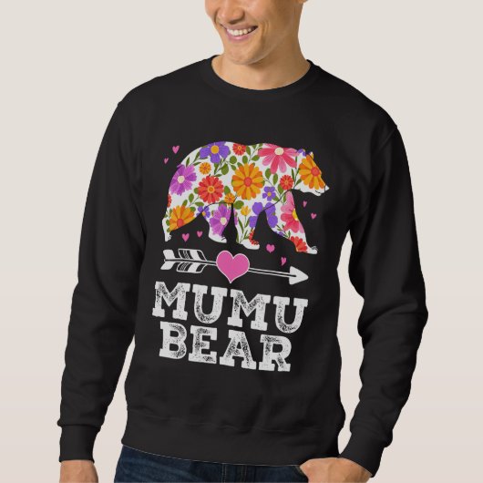 MuMu Bear Floral Mother s Day Matching Family スウェットシャツ (正面)