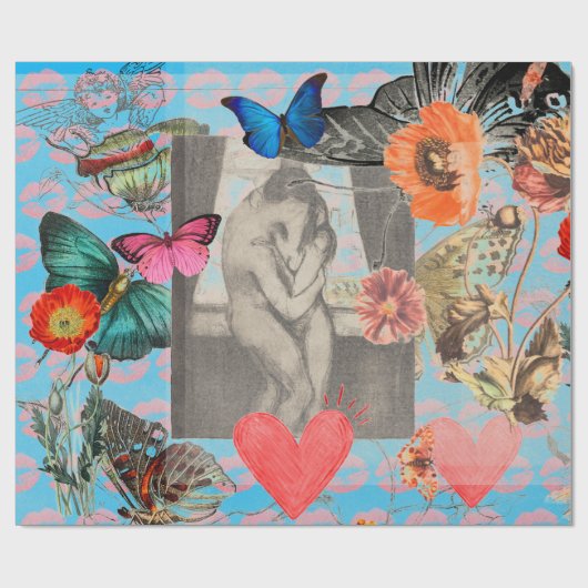 MUNCHラッピング紙コラージバレンタインデー ラッピングペーパー (フラット)