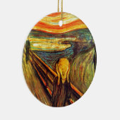 munch ~のわめく人wの赤いオレンジ空によって叫んで下さい セラミックオーナメント (右)