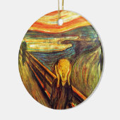 munch ~のわめく人wの赤いオレンジ空によって叫んで下さい セラミックオーナメント (左)
