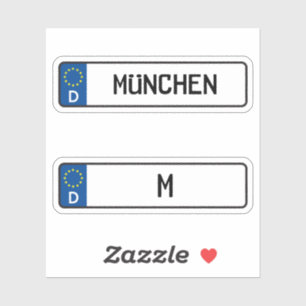 Munchen kennzeichen、ドイツ自動車免許プレート シール